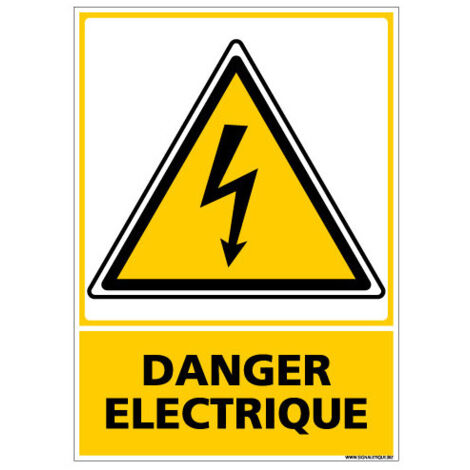 PANNEAU DANGER ELECTRIQUE (C0598) - Adhésif - 75 x 105 mm