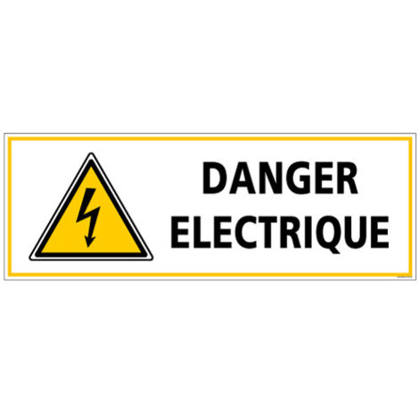 Panneau - DANGER ELECTRIQUE (C1337) - Adhésif - 210 x 75 mm