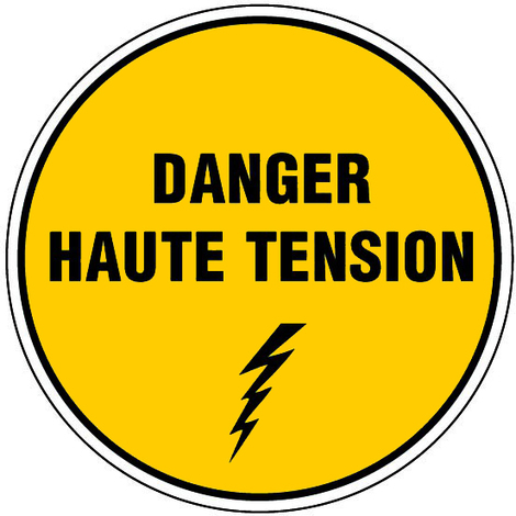 Panneau Danger haute tension - Rigide Ø450mm - 4081052