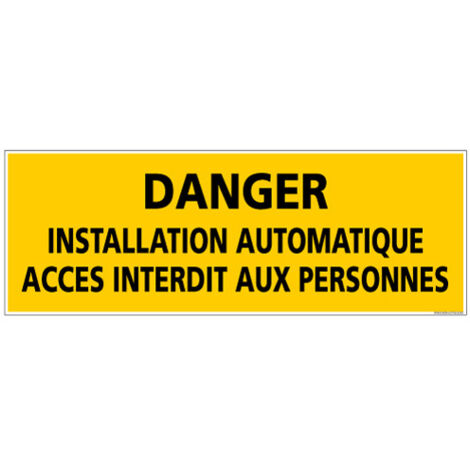 Panneau DANGER INSTALLATION AUTOMATIQUE (C1366) - Adhésif - 210 x 75 mm