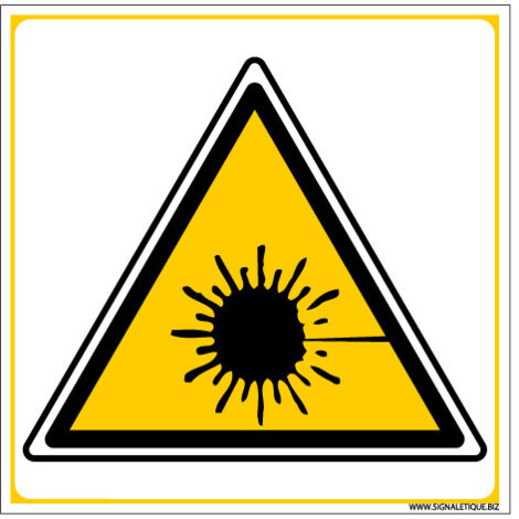 Panneau DANGER LASER RAYONNANT (C0049) - Adhésif - 350 x 350 mm