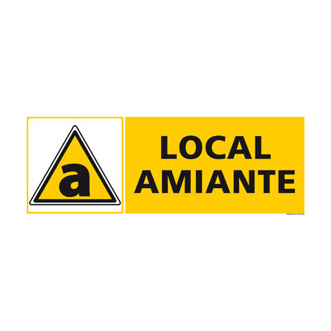 Panneau DANGER LOCAL AMIANTE (C1248) - Adhésif - 210 x 75 mm