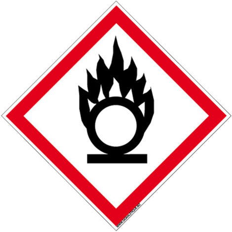 PANNEAU DANGER MATIERES COMBURANTES (SGH03) - Aluminium 2 mm - 125 x 125 mm