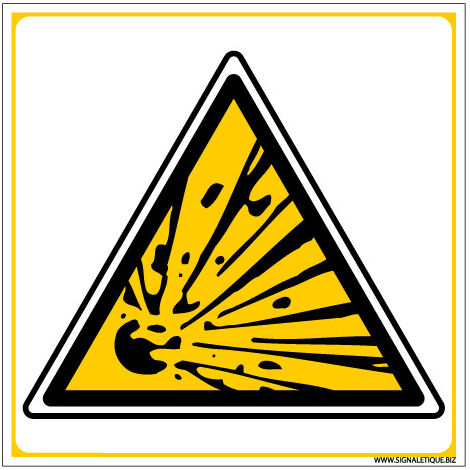 Panneau DANGER MATIERES EXPLOSIVES (C0041) - Aluminium 2 mm - 450 x 450 mm