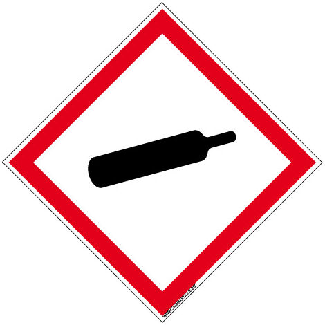 Panneau DANGER MATIERES GAZEUSES SOUS PRESSION (SGH04) - Adhésif - 125 x 125 mm