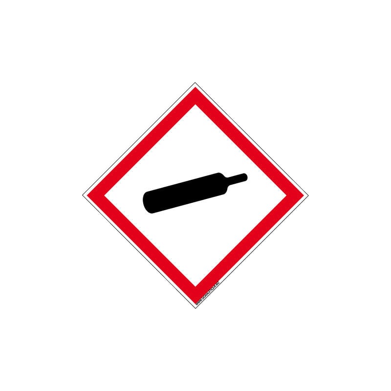 Panneau danger matieres gazeuses sous pression (SGH04) - Aluminium 2 mm - 450 x 450 mm