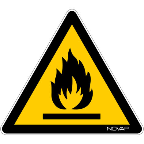 Panneau Danger matières inflammables - Rigide Triangle 100mm - 4180038
