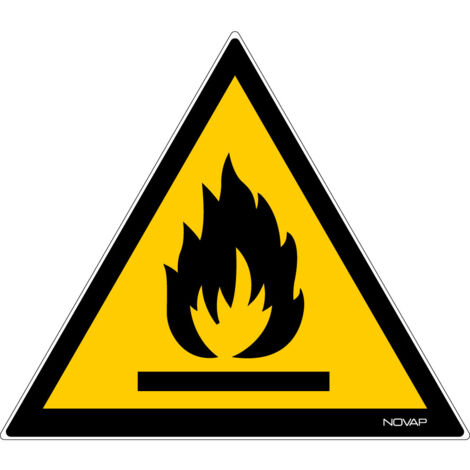 Panneau Danger matières inflammables - Rigide Triangle 300mm - 4200033