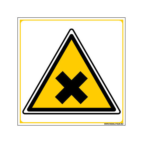 Panneau DANGER MATIERES NOCIVES OU IRRITANTES (C0043) - Adhésif - 125 x 125 mm
