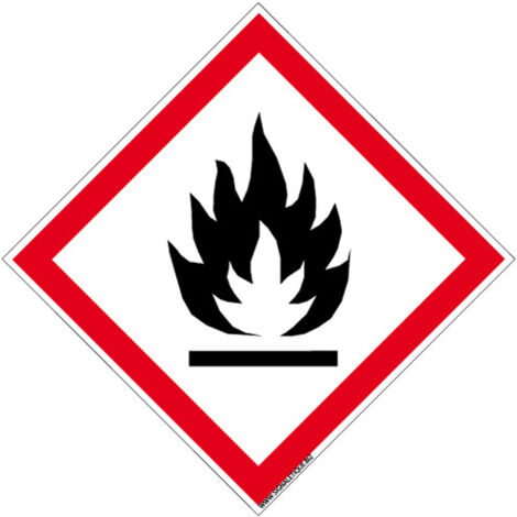 Panneau DANGER MATIERES SOLIDES INFLAMMABLES (SGH02) - Adhésif - 125 x 125 mm