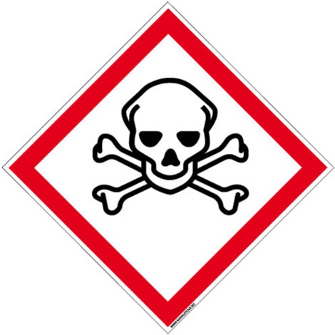 PANNEAU DANGER MATIERES TOXIQUES (SGH06) - Adhésif - 125 x 125 mm