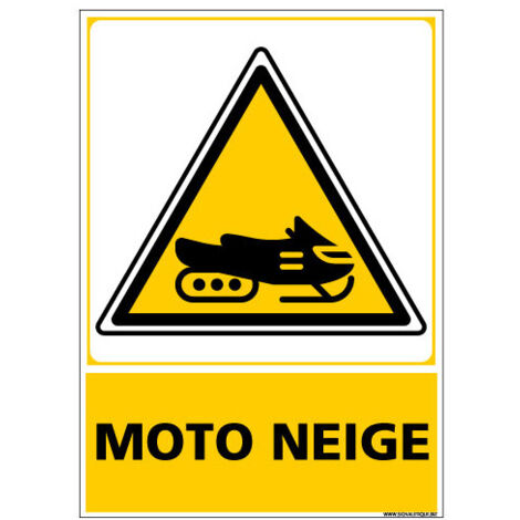 PANNEAU DANGER MOTONEIGE (C1444) - Adhésif - 150 x 210 mm