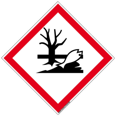 PANNEAU DANGER POUR LE MILIEU AQUATIQUE (SGH09) - Adhésif - 125 x 125 mm