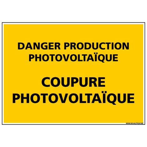 Panneau DANGER PRODUCTION PHOTOVOLTAIQUE (C1334) - Aluminium 2 mm - 150 x 210 mm