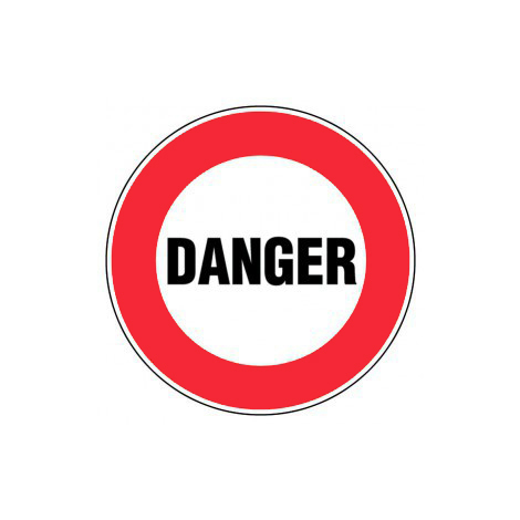 Panneau Danger (texte) - Rigide Ø450mm - 4080031
