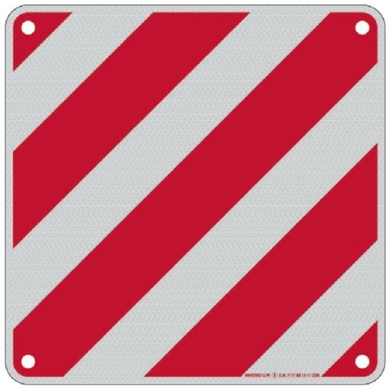 Capaldo - Panneau d'avertissement de charge en saillie en aluminium avec réflecteur cm.50x50 conformément à la loi - Exposition