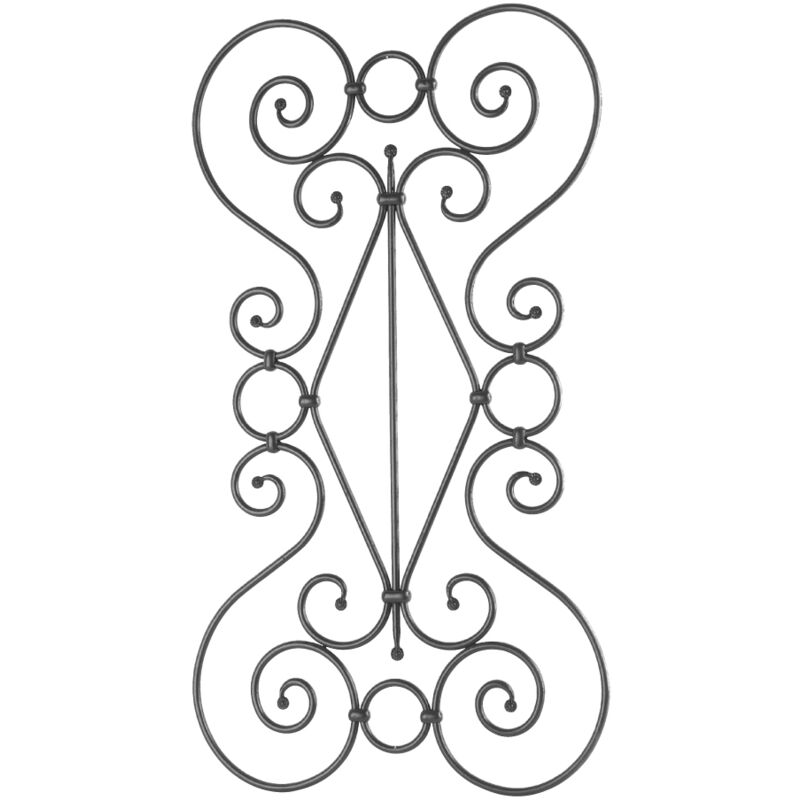 Panneau grande volute, motif rond - Hauteur 950mm Largeur 520mm en rond Ø10mm - Fer forgé - à souder Deco Fer Forge