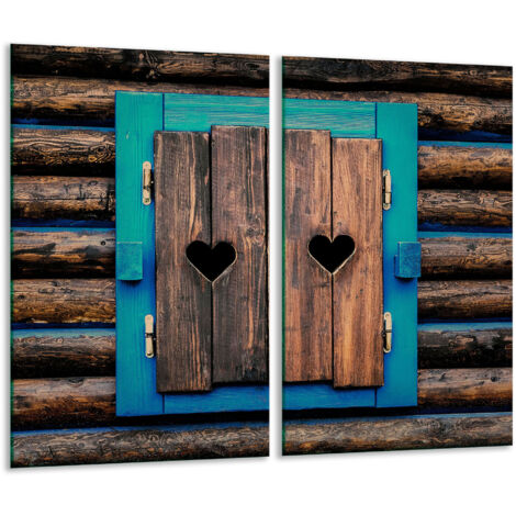 Panneau  dcouper en verre 2x 30x52 bois