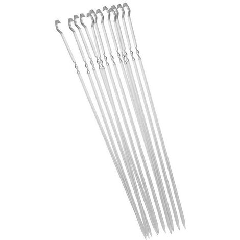 Panneau de Barbecue en acier inoxydable en forme de 9, 40cm, avec crochet, plat, brasé, accessoires de Kebab à Long manche, 1 pièce,Argent