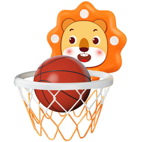 Panneau de basket mural 709H pour enfants, filet inclus, idéal pour la maternelle et les jeux d'intérieur, couleur orange vif.