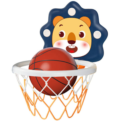 Panneau de basket suspendu pour enfants 709H, idéal pour la maternelle et les jeux d'intérieur, avec support de basket ajustable et filet bleu.