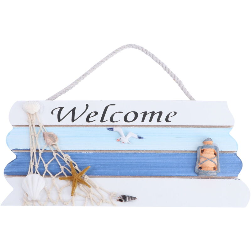 Panneau de bienvenue à suspendre 1 pièce Panneau de bienvenue en bois à suspendre au mur Style méditerranéen Panneau de bienvenue en bois pour