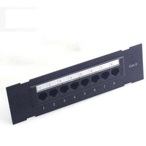 Panneau de brassage CAT6 8 ports non blindé, câblage T568A/B, support mural pour câbles RJ45 Ortviai