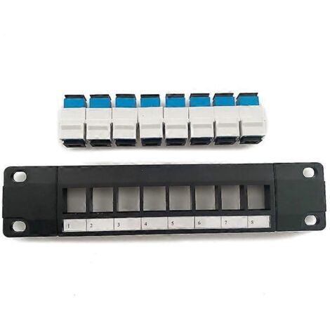Panneau de brassage fibre optique SC à 8 ports avec adaptateur de câble réseau RJ45