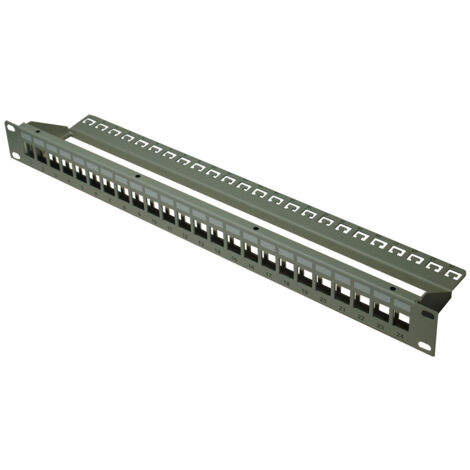 Panneau de brassage modulaire pour 24 modules Keystone, vide, 1U