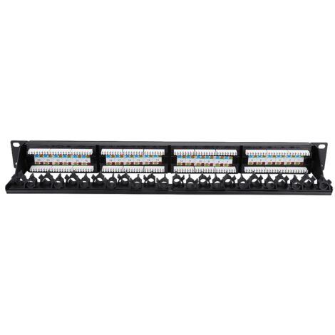 Panneau de brassage montable 24 ports plaqué or, haute vitesse CAT6, pour câbles réseau et rack