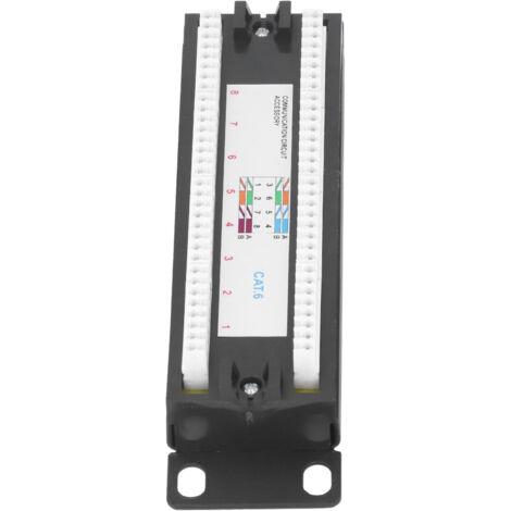 Panneau de brassage mural Cat6 8 ports UTP non blindé, compatible câbles 23-28 AWG