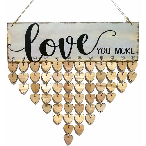 Panneau de calendrier en bois signe fete de famille et rappel d'anniversaire bricolage artisanat en bois pour la decoration de la maison,modele : 7