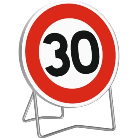 Panneau de chantier BK14 Interdit +50Km/H Avec Pied Et 2 Sac De Lestage - TALIAPLAST