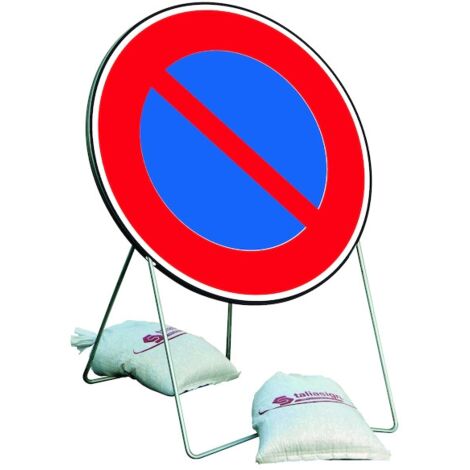 Panneau de chantier BK6 A1 850 T1 Stationnement Interdit Avec 2 Sac De Lestage - TALIAPLAST
