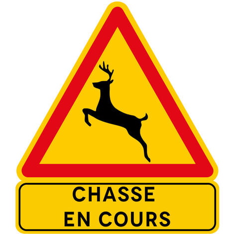 SIGNALETIQUE.BIZ FRANCE Danger chasse en cours - Panneau classique