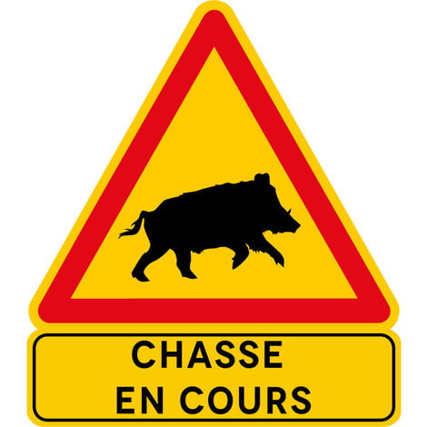 SIGNALETIQUE.BIZ FRANCE Chasse en cours sanglier - Panneau classique