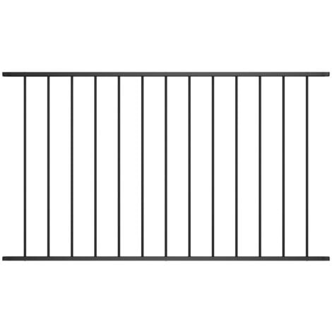 Panneau de clôture Acier enduit de poudre 1,7x1 m Noir