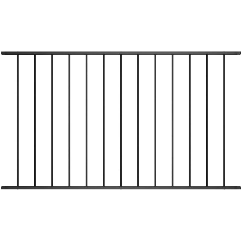 Vidaxl - Panneau de clôture Acier enduit de poudre 1,7x1,25 m Noir