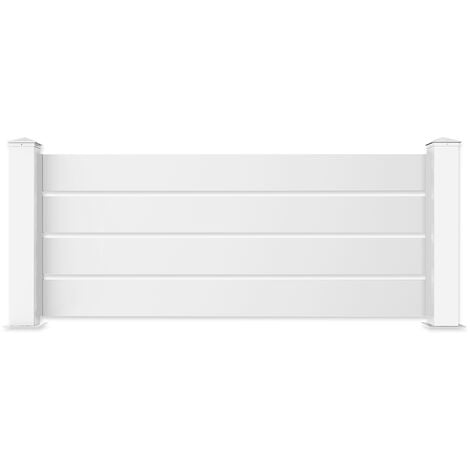 CASANOOV Panneau de clôture aluminium 1.9m ajourée VOGEL H.90 cm BLANC - Kit complet