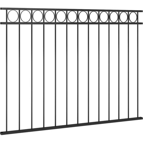 Panneau de clôture Assen en acier noir 1,7 x 1,2 m