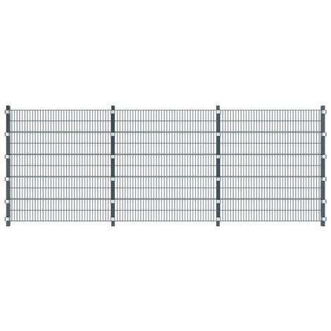 Panneau de clôture avec poteaux 6 x 2 m Gris anthracite