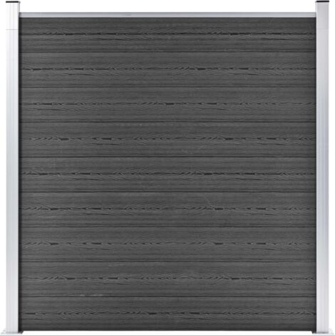Panneau de clôture  Clôture de jardin Panneau de Porte WPC 180x186 cm Noir 98363