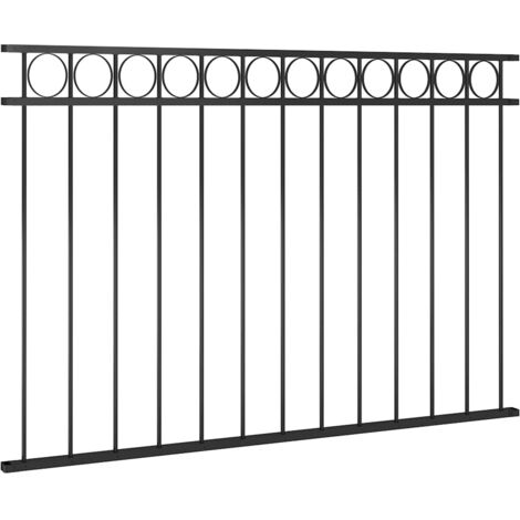 Panneau de clôture de Jardin,design simple Acier 1,7x1 m Noir -48107