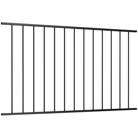 Panneau de clôture de Jardin,design simple Acier enduit de poudre 1,7x1,25 m Noir -93557