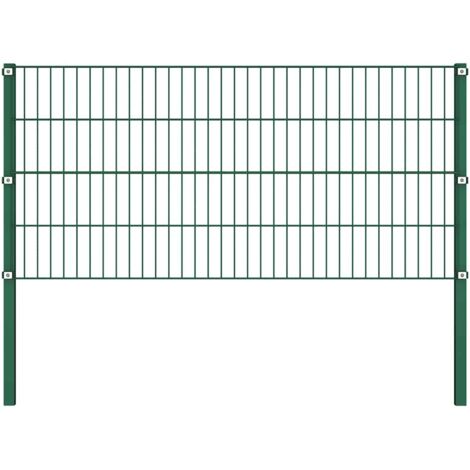 Panneau de clôture de Jardin,design simple avec poteaux Fer 10,2 x 0,8 m Vert -68249