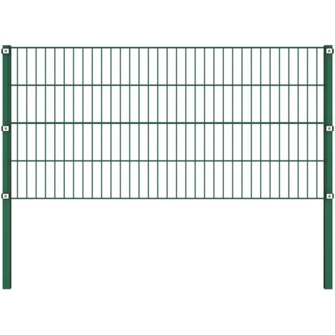 Panneau de clôture de Jardin,design simple avec poteaux Fer 15,3 x 0,8 m Vert -89042