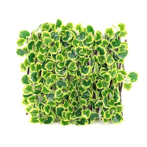 Panneau de clôture extensible pour jardin, écran d'intimité pour balcon terrasse, décoration extérieure avec lierre artificiel B.