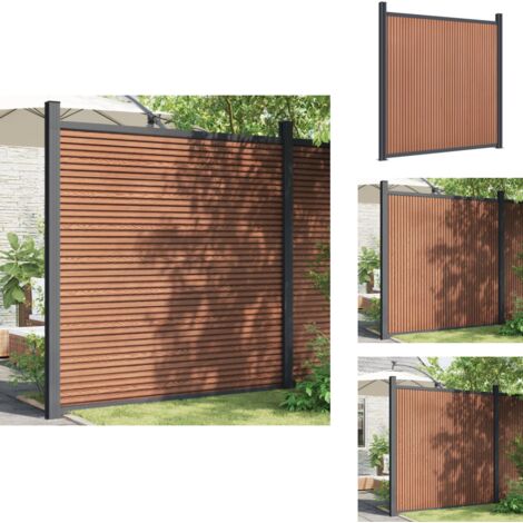 Panneau de clôture marron 180x186 cm WPC - Clôture De Jardin - Clôture Résidentielle - Barrière De Jardin - Clôture WPC - Clôture Composite