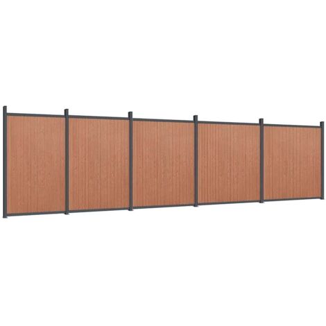 Panneau de clôture marron 872x186 cm WPC
