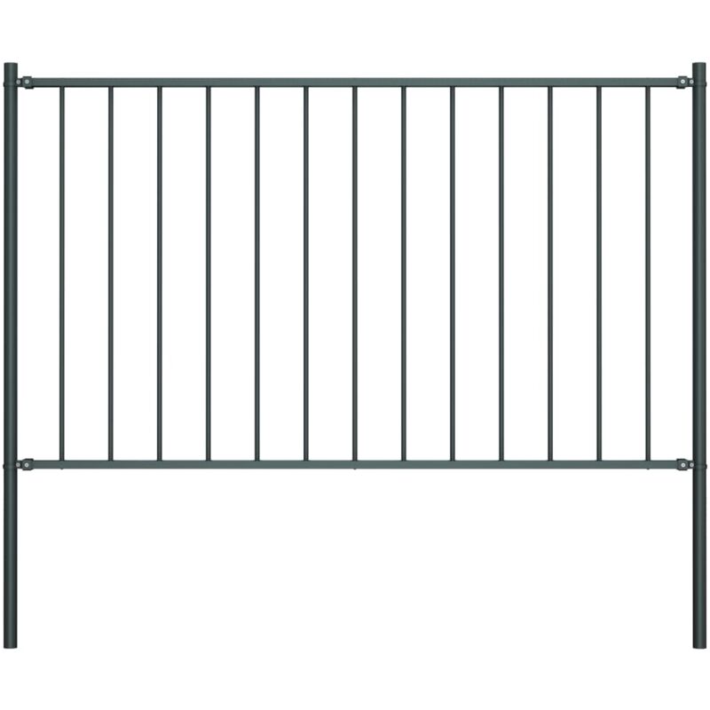 Panneau clôture poteau Acier enduit poudre 1,7x1,25m Anthracite